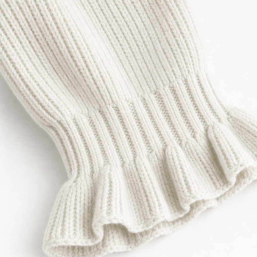 Remi | Women's Sweater with V-Neck and Ruffle Cuffs