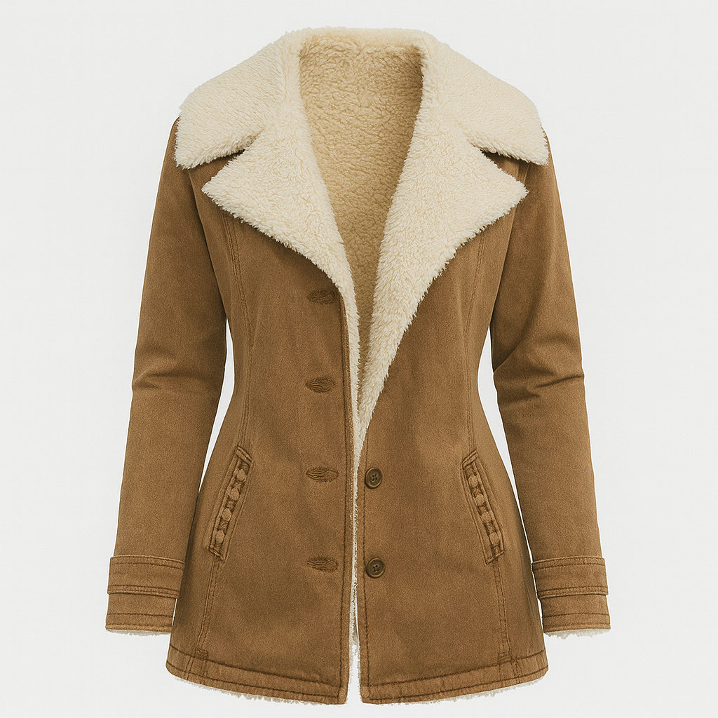 Rosalie | Women's Sherpa Collar Button Front Jacket