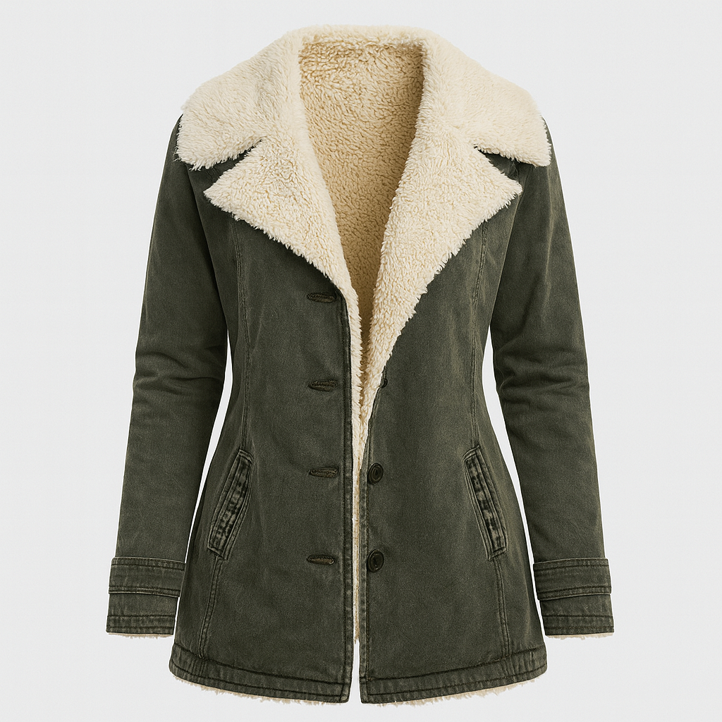 Rosalie | Women's Sherpa Collar Button Front Jacket
