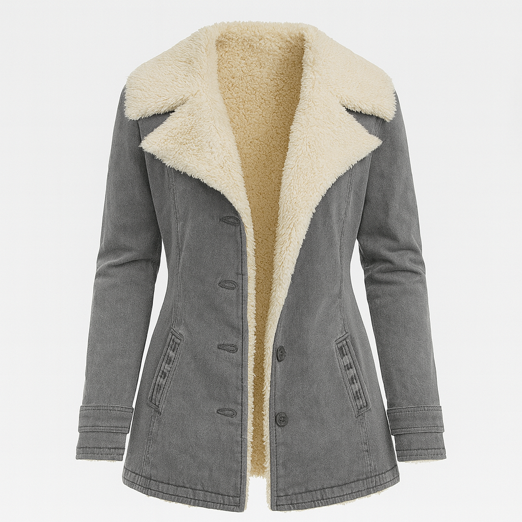 Rosalie | Women's Sherpa Collar Button Front Jacket