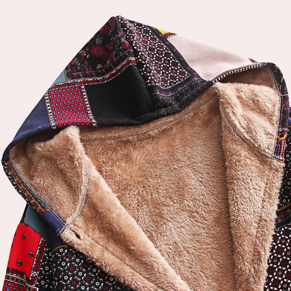 Rosalind | Women's Boho Fleece-Lined Hooded Coat