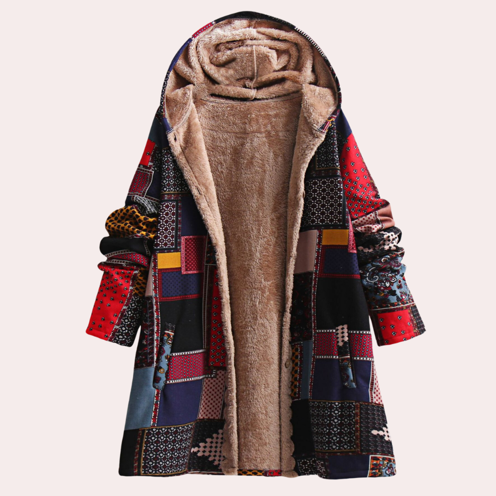 Rosalind | Women's Boho Fleece-Lined Hooded Coat