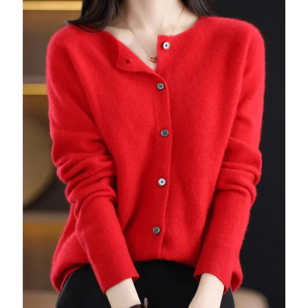 Rosalind | Women's Button Down Crew Neck Knit Cardigan