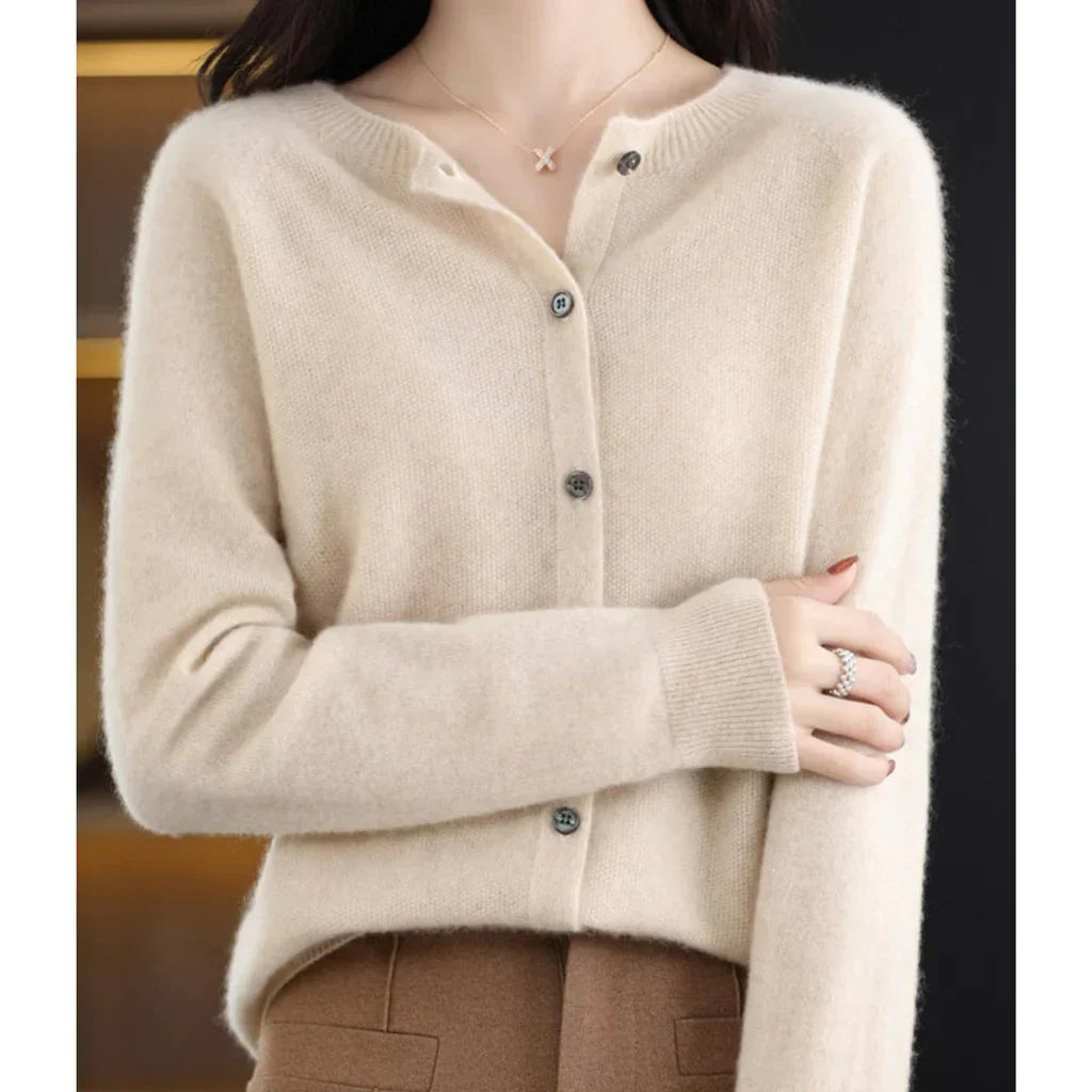 Rosalind | Women's Button Down Crew Neck Knit Cardigan