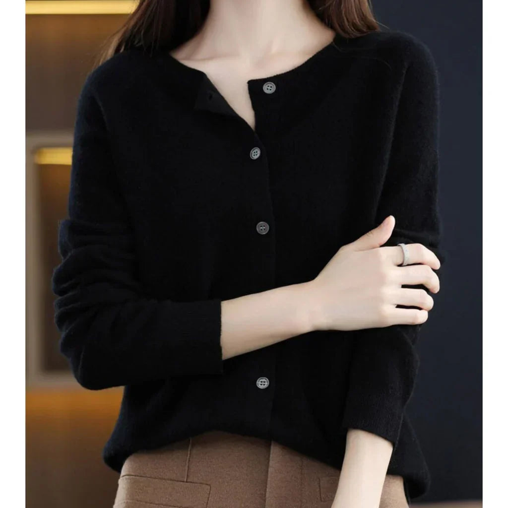 Rosalind | Women's Button Down Crew Neck Knit Cardigan