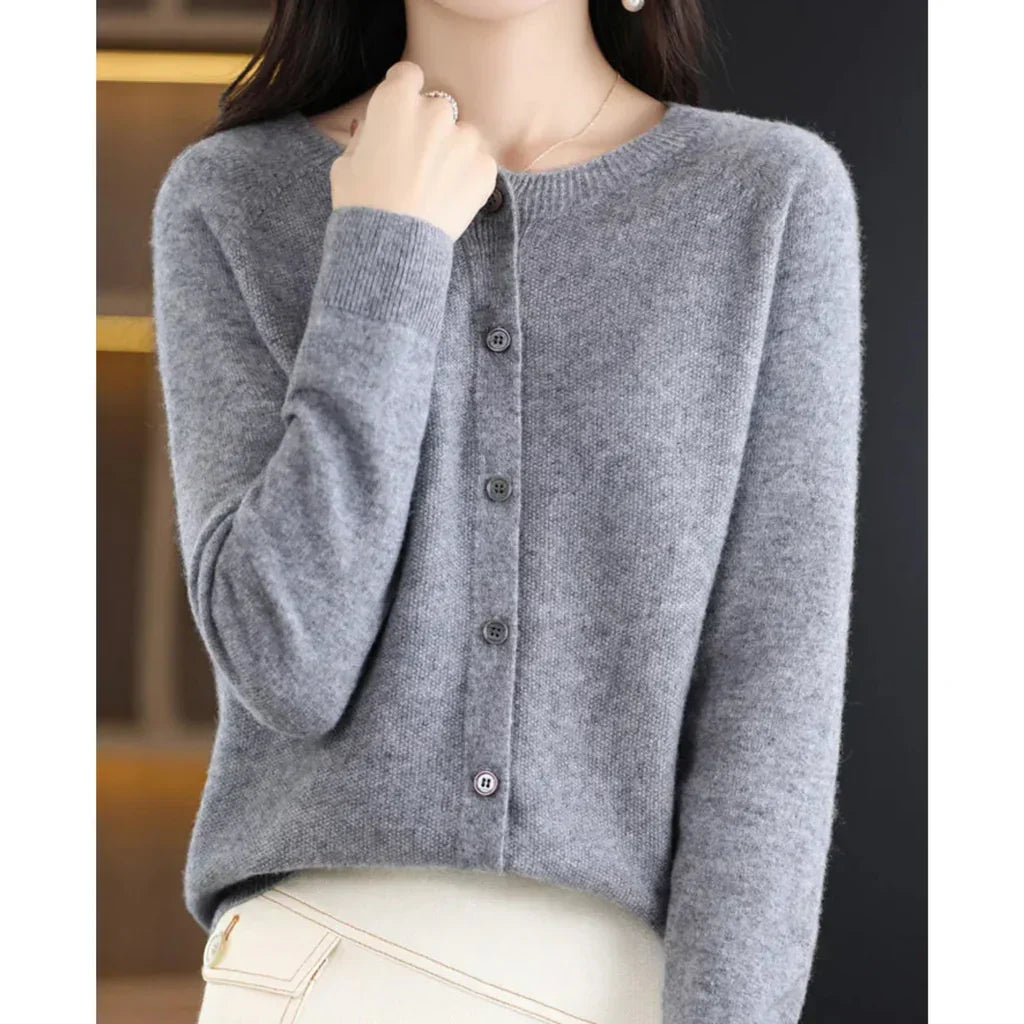 Rosalind | Women's Button Down Crew Neck Knit Cardigan
