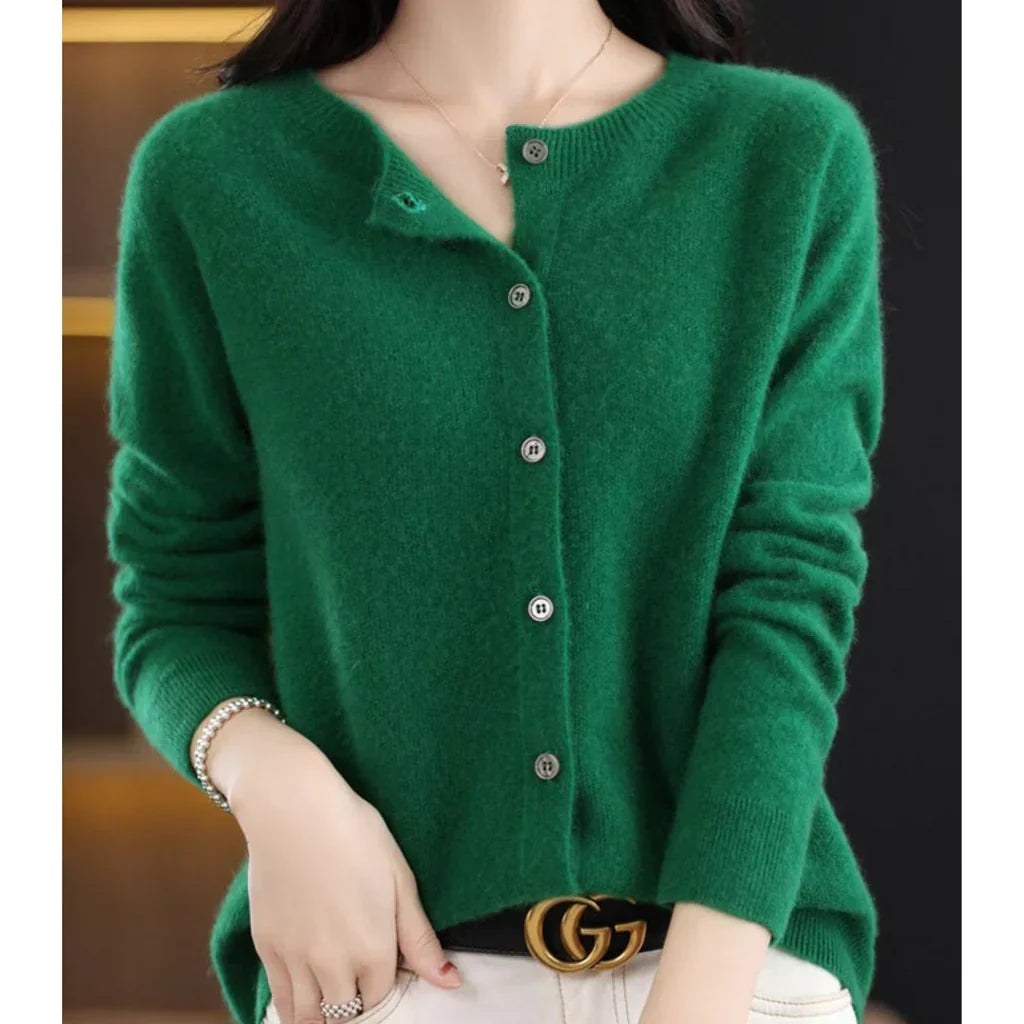 Rosalind | Women's Button Down Crew Neck Knit Cardigan