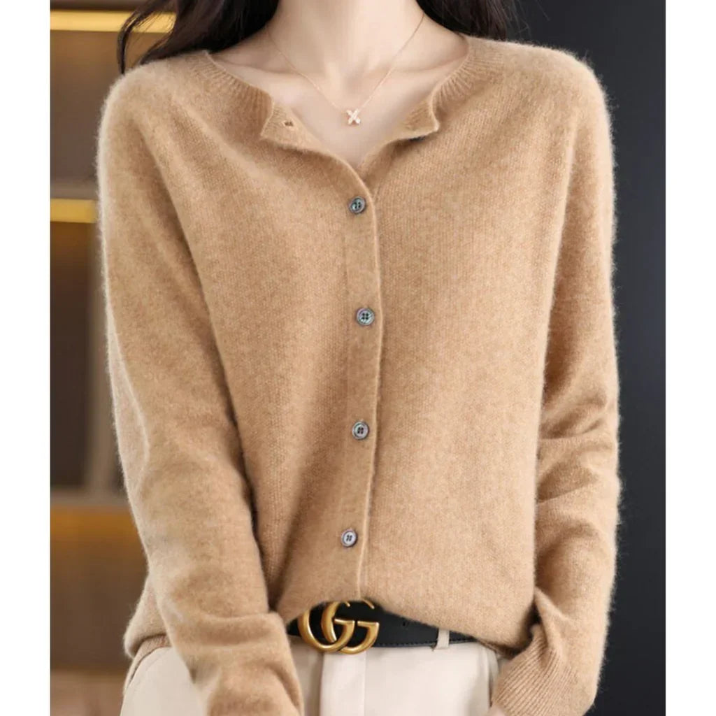Rosalind | Women's Button Down Crew Neck Knit Cardigan