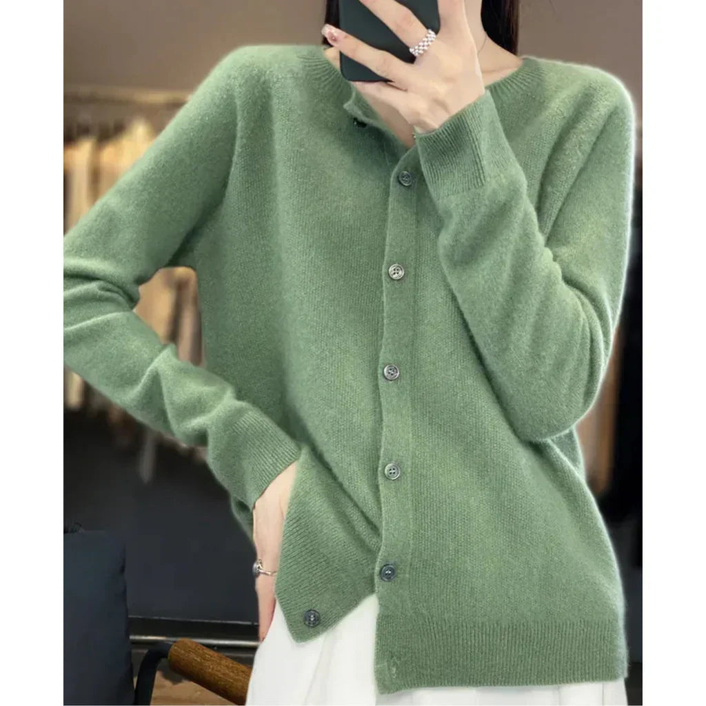 Rosalind | Women's Button Down Crew Neck Knit Cardigan