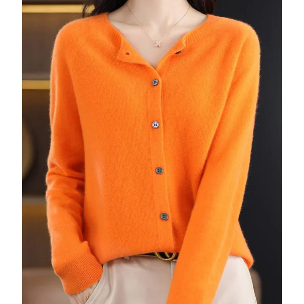 Rosalind | Women's Button Down Crew Neck Knit Cardigan