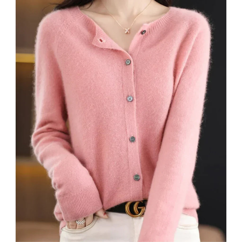 Rosalind | Women's Button Down Crew Neck Knit Cardigan