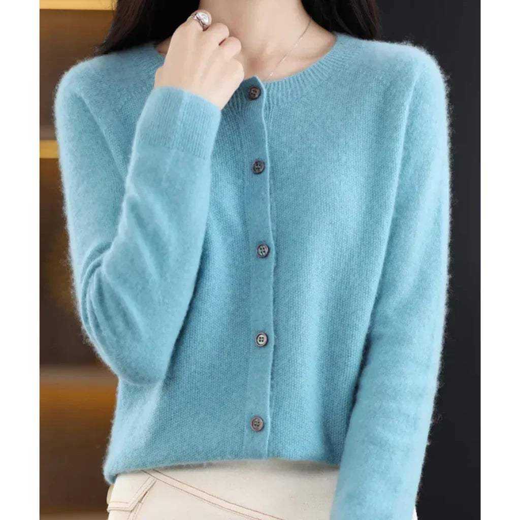 Rosalind | Women's Button Down Crew Neck Knit Cardigan