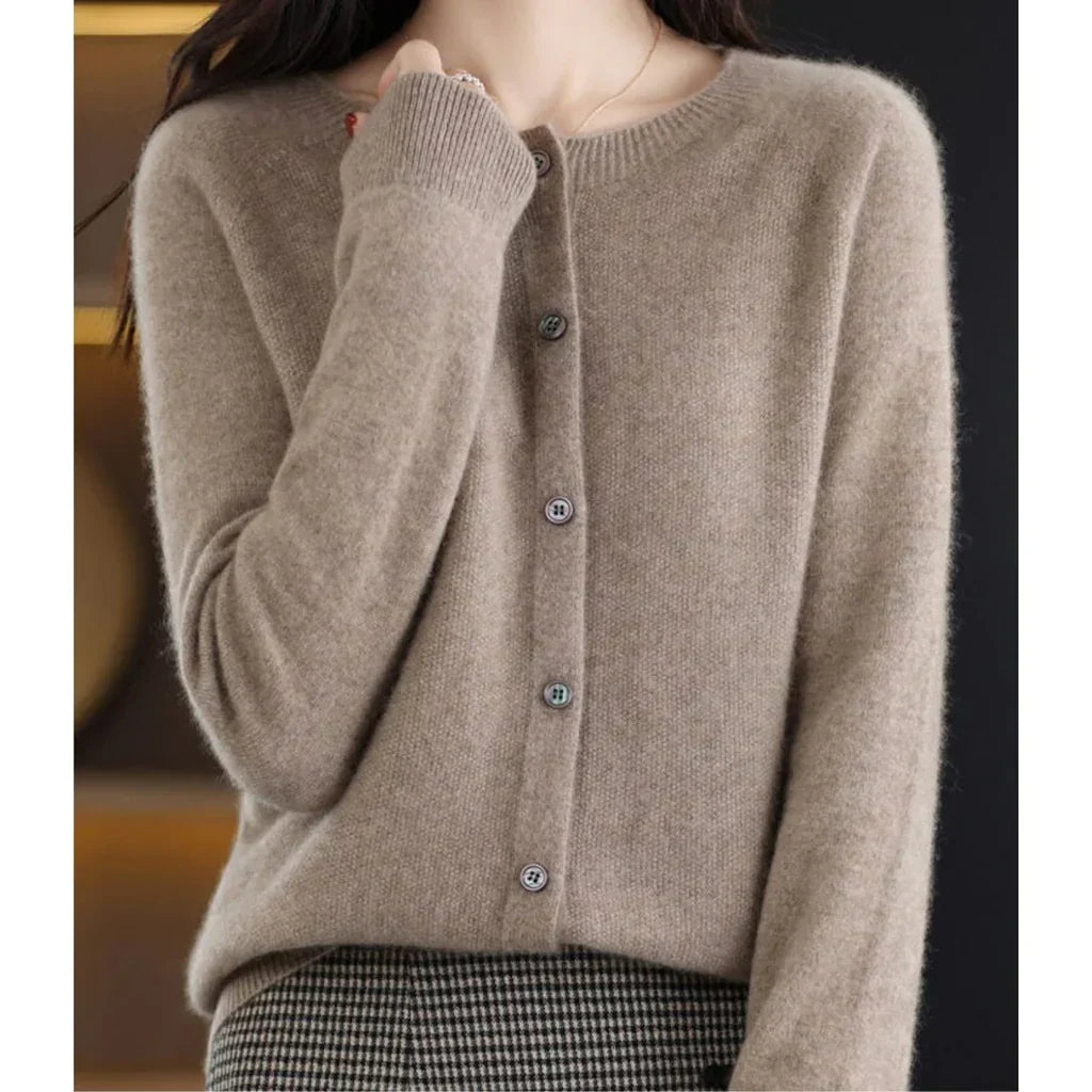 Rosalind | Women's Button Down Crew Neck Knit Cardigan