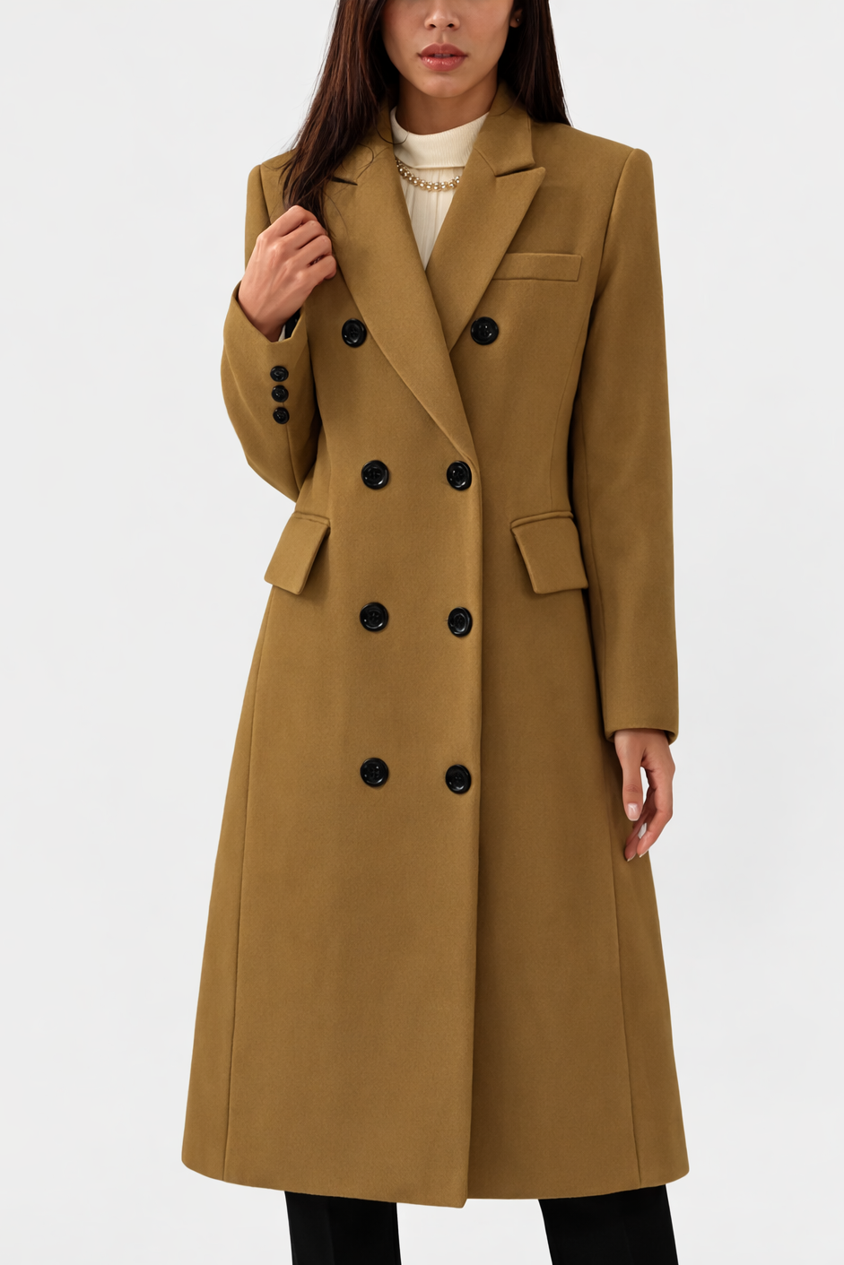 Rosalind | Women's Double-Breasted Long Overcoat