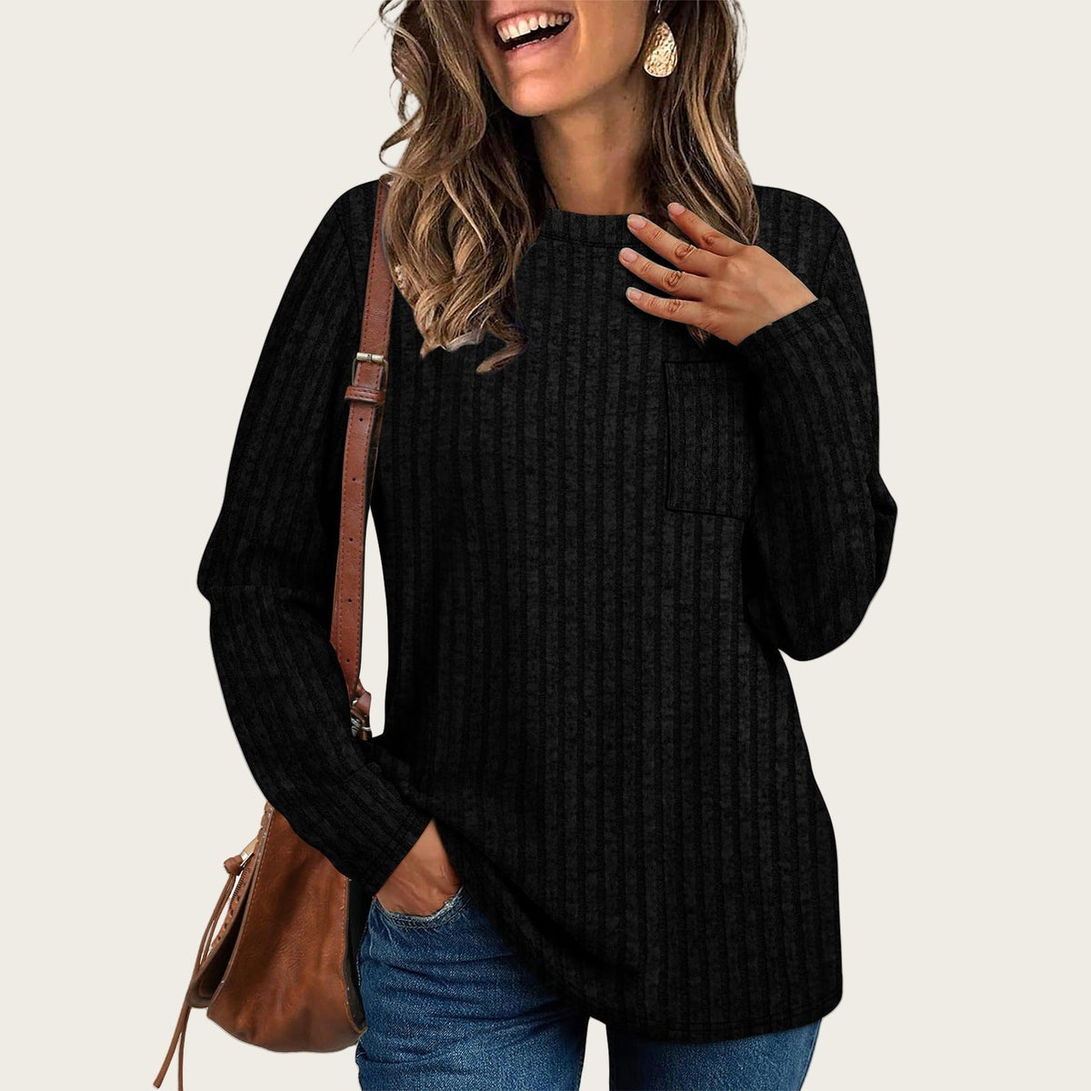 Rosalind | Women's Ribbed Crew Neck Sweater