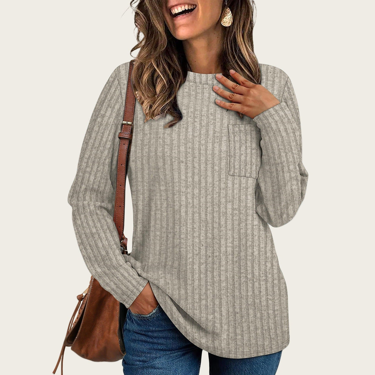 Rosalind | Women's Ribbed Crew Neck Sweater