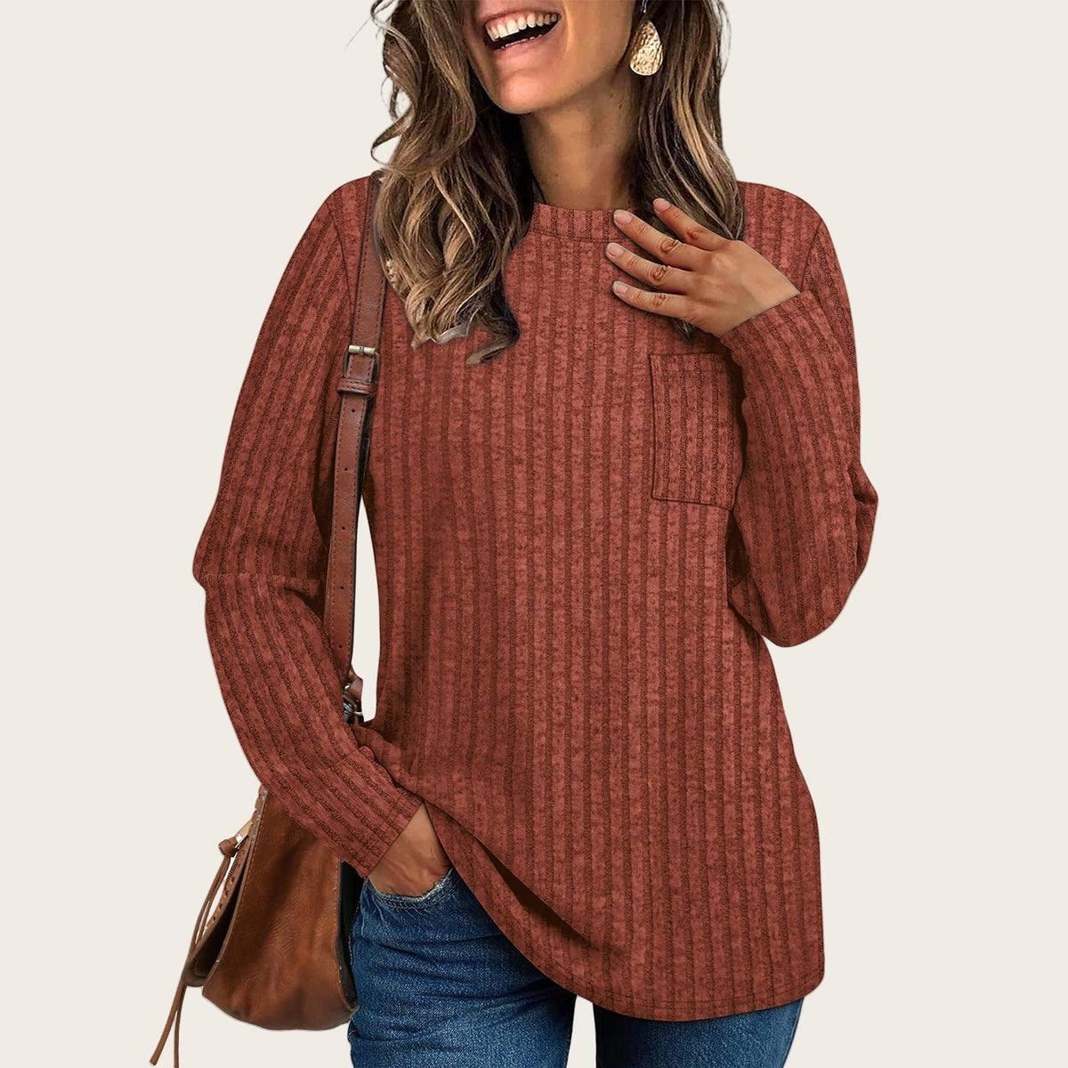 Rosalind | Women's Ribbed Crew Neck Sweater