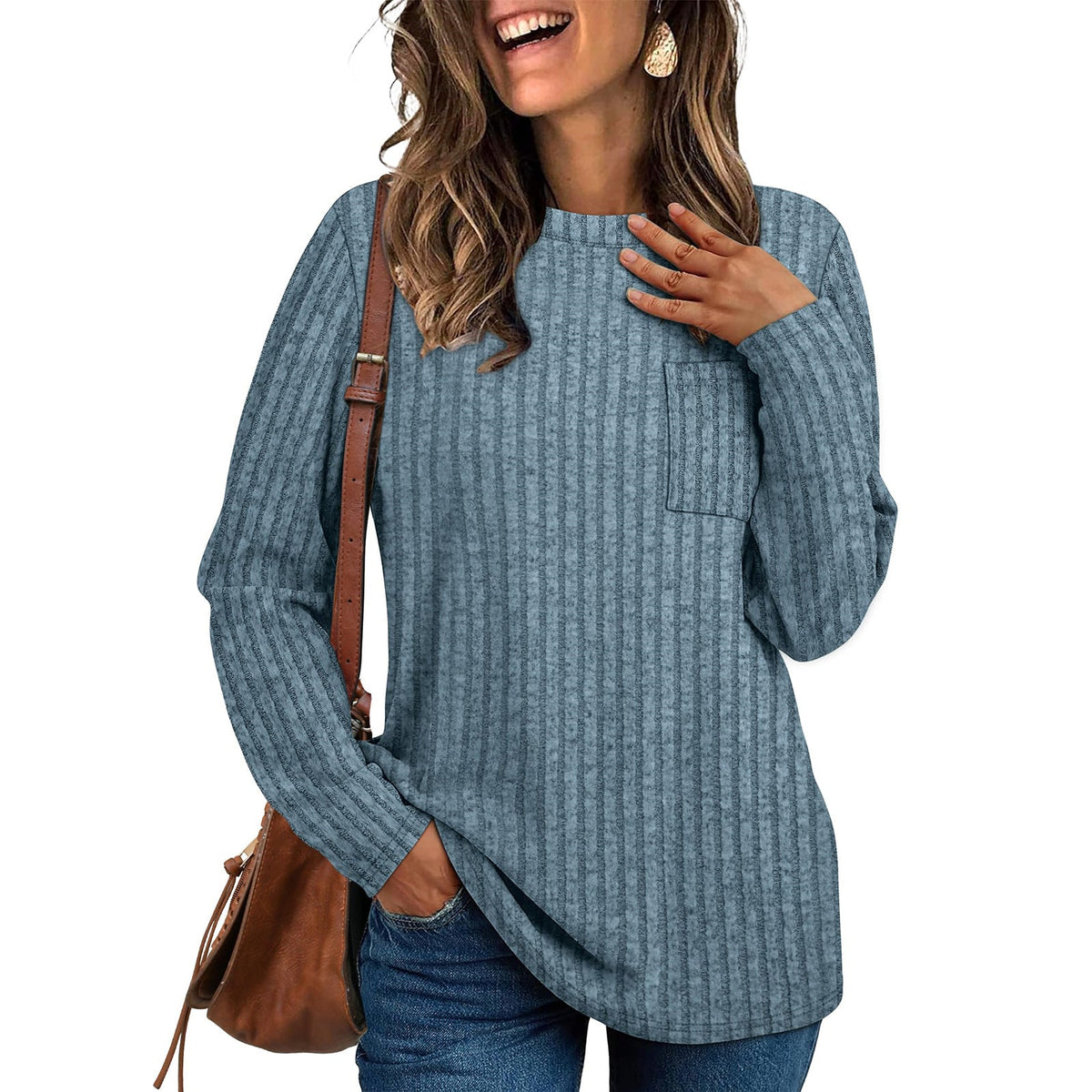 Rosalind | Women's Ribbed Crew Neck Sweater