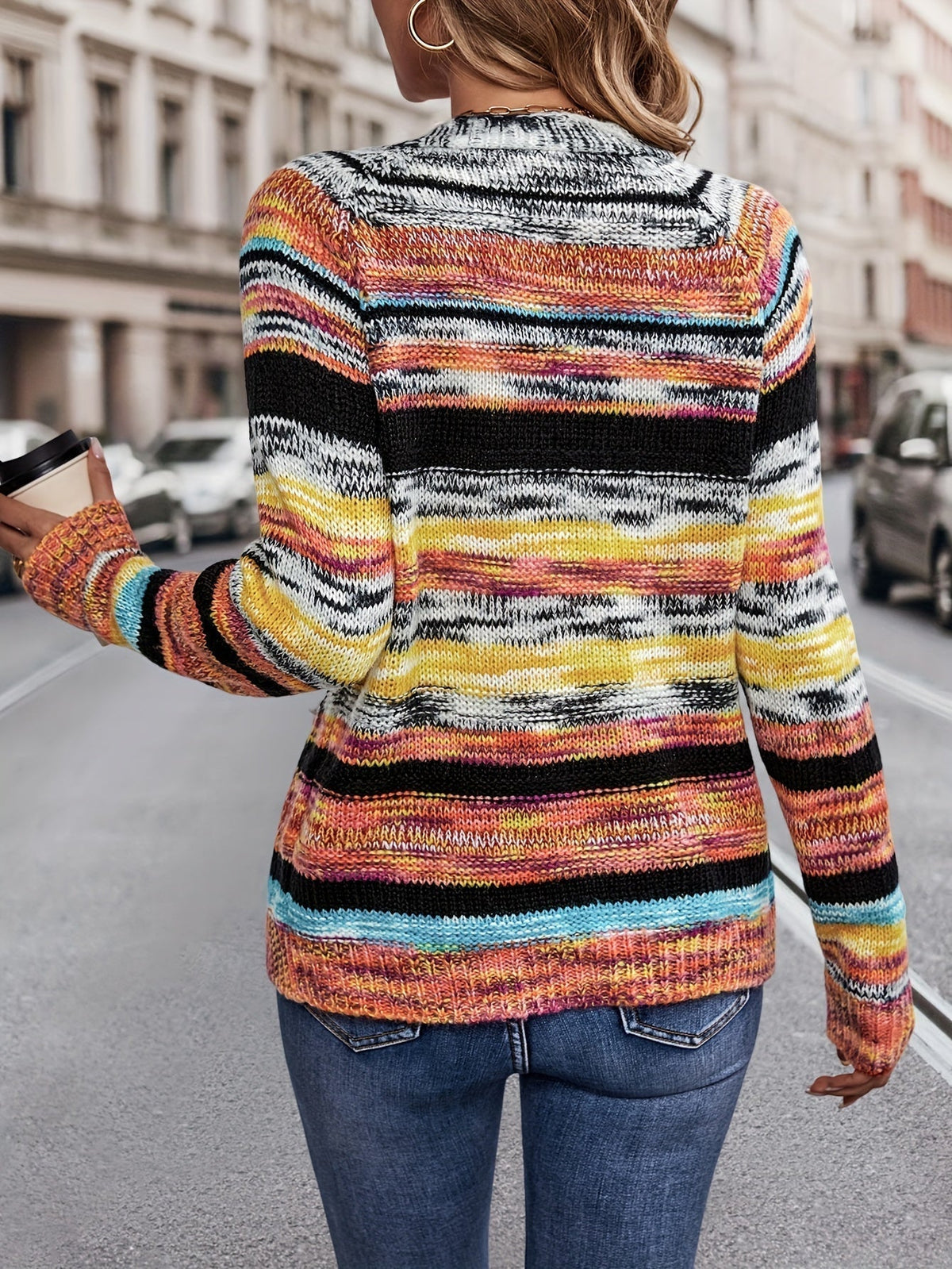 Rosalind | Women's Striped Open Front Cardigan
