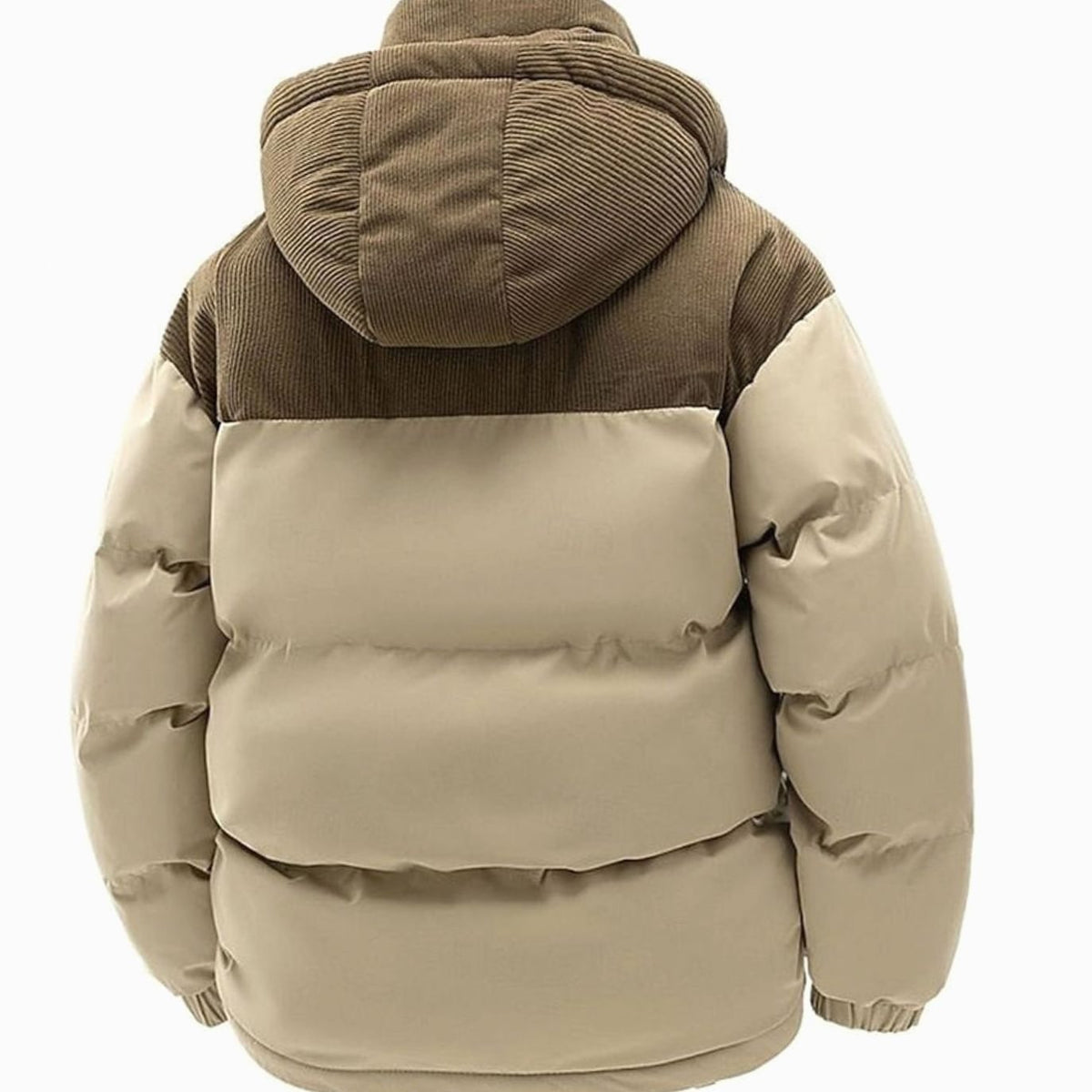Ryan | Men's Quilted Hooded Puffer Jacket Two-Tone Corduroy Trim