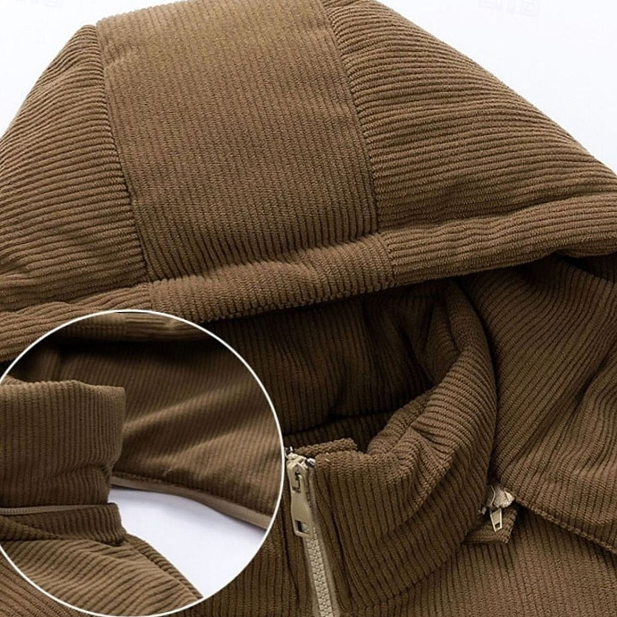 Ryan | Men's Quilted Hooded Puffer Jacket Two-Tone Corduroy Trim