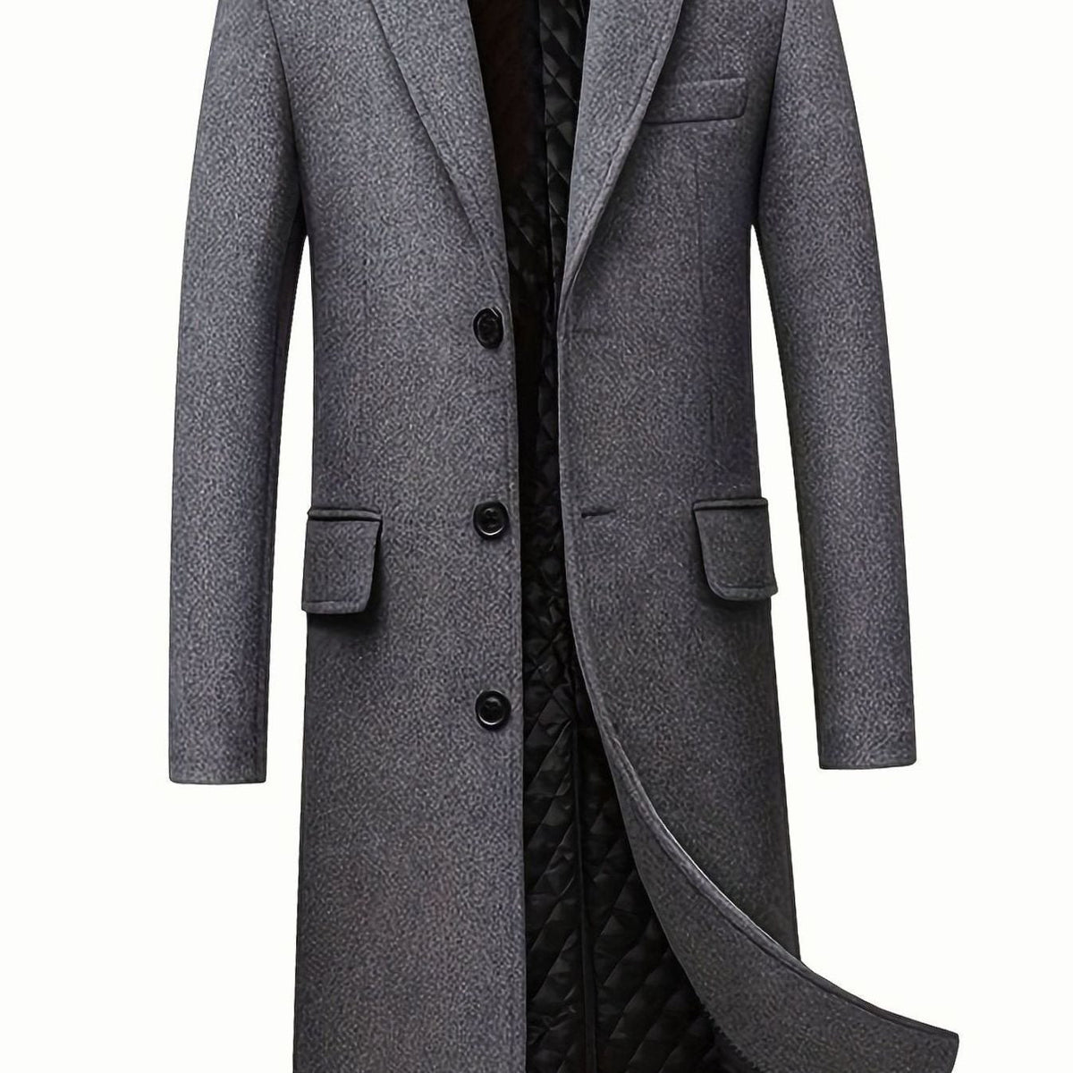 Ryan | Men's Wool Long Overcoat Tailored Button-Front Trench Coat