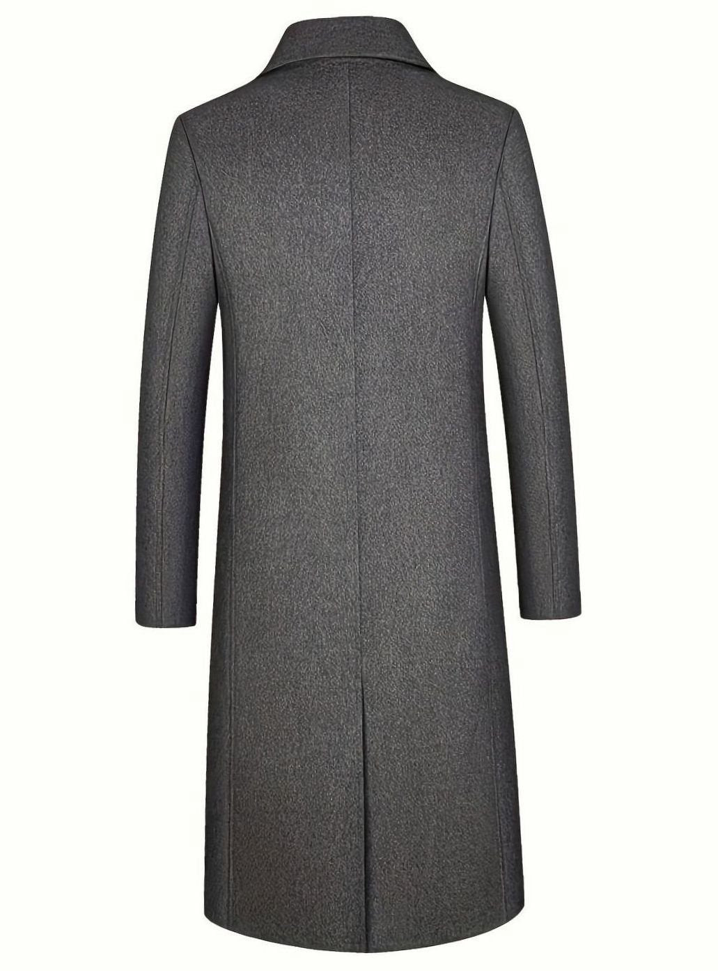 Ryan | Men's Wool Long Overcoat Tailored Button-Front Trench Coat