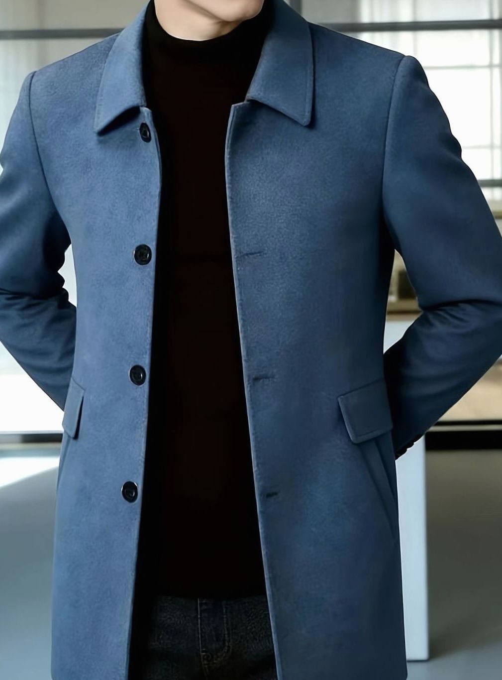 Samuel | Men's Wool Single-Breasted Relaxed-Fit Overcoat