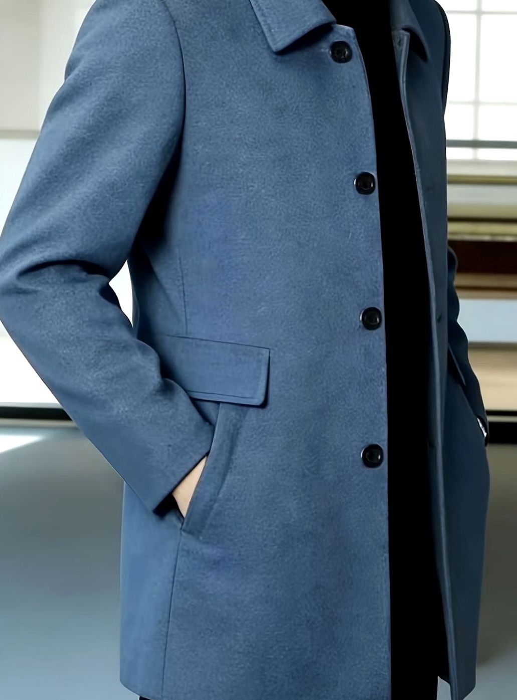 Samuel | Men's Wool Single-Breasted Relaxed-Fit Overcoat