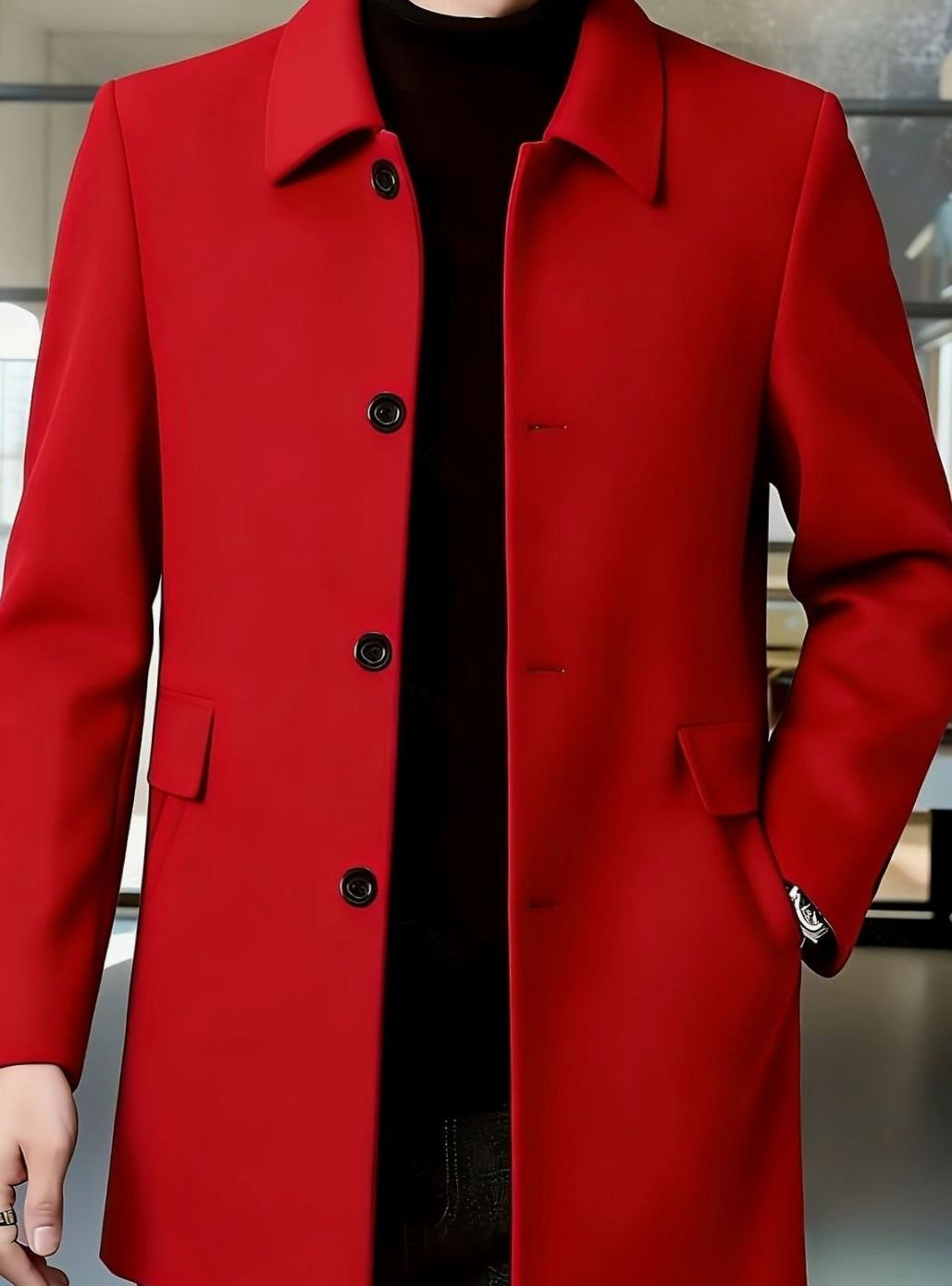 Samuel | Men's Wool Single-Breasted Relaxed-Fit Overcoat