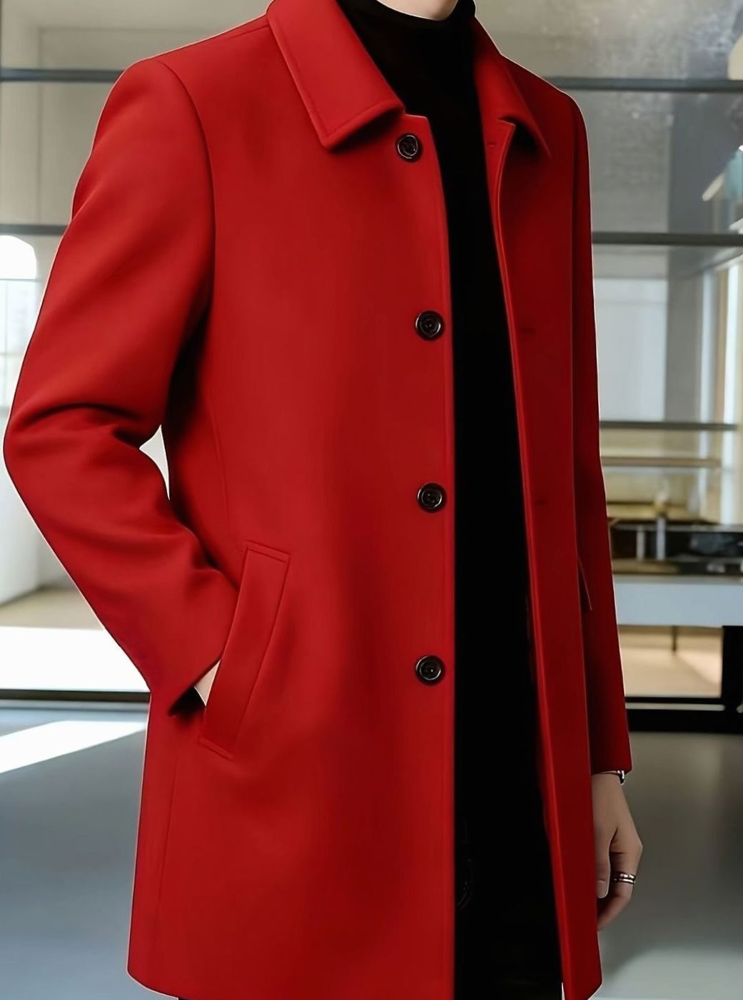 Samuel | Men's Wool Single-Breasted Relaxed-Fit Overcoat