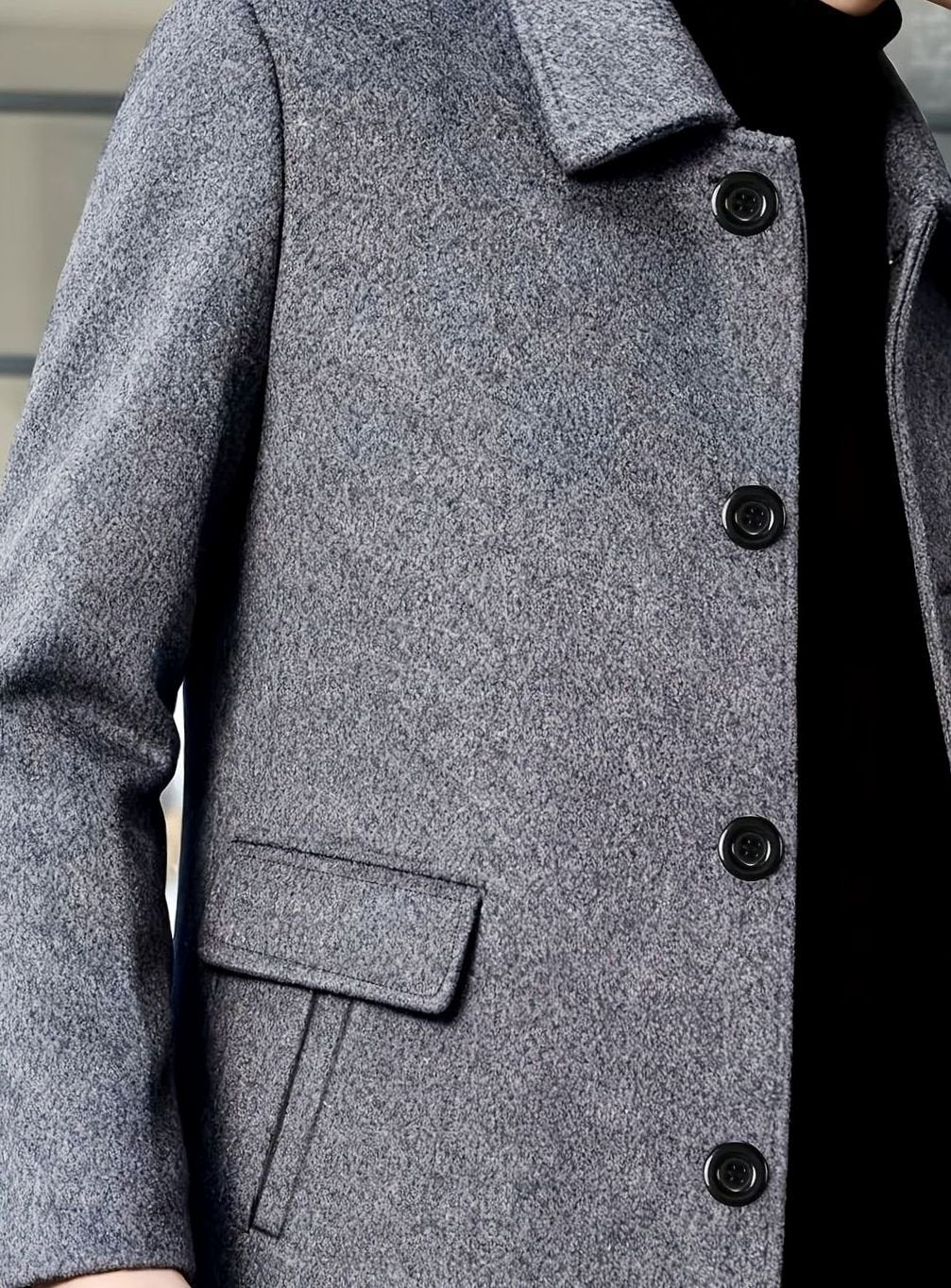 Samuel | Men's Wool Single-Breasted Relaxed-Fit Overcoat