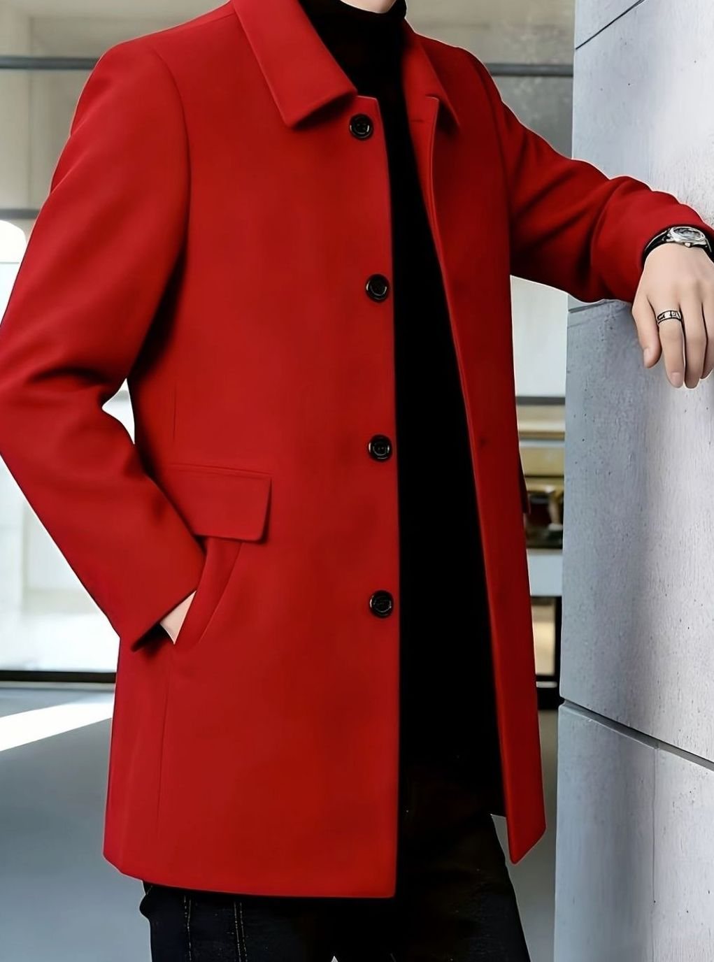 Samuel | Men's Wool Single-Breasted Relaxed-Fit Overcoat