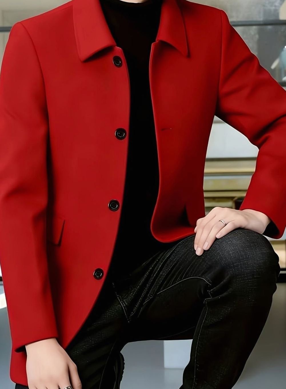 Samuel | Men's Wool Single-Breasted Relaxed-Fit Overcoat
