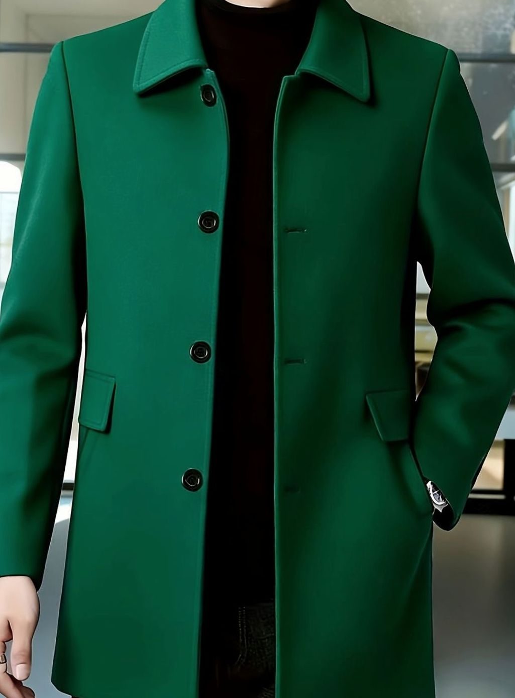 Samuel | Men's Wool Single-Breasted Relaxed-Fit Overcoat