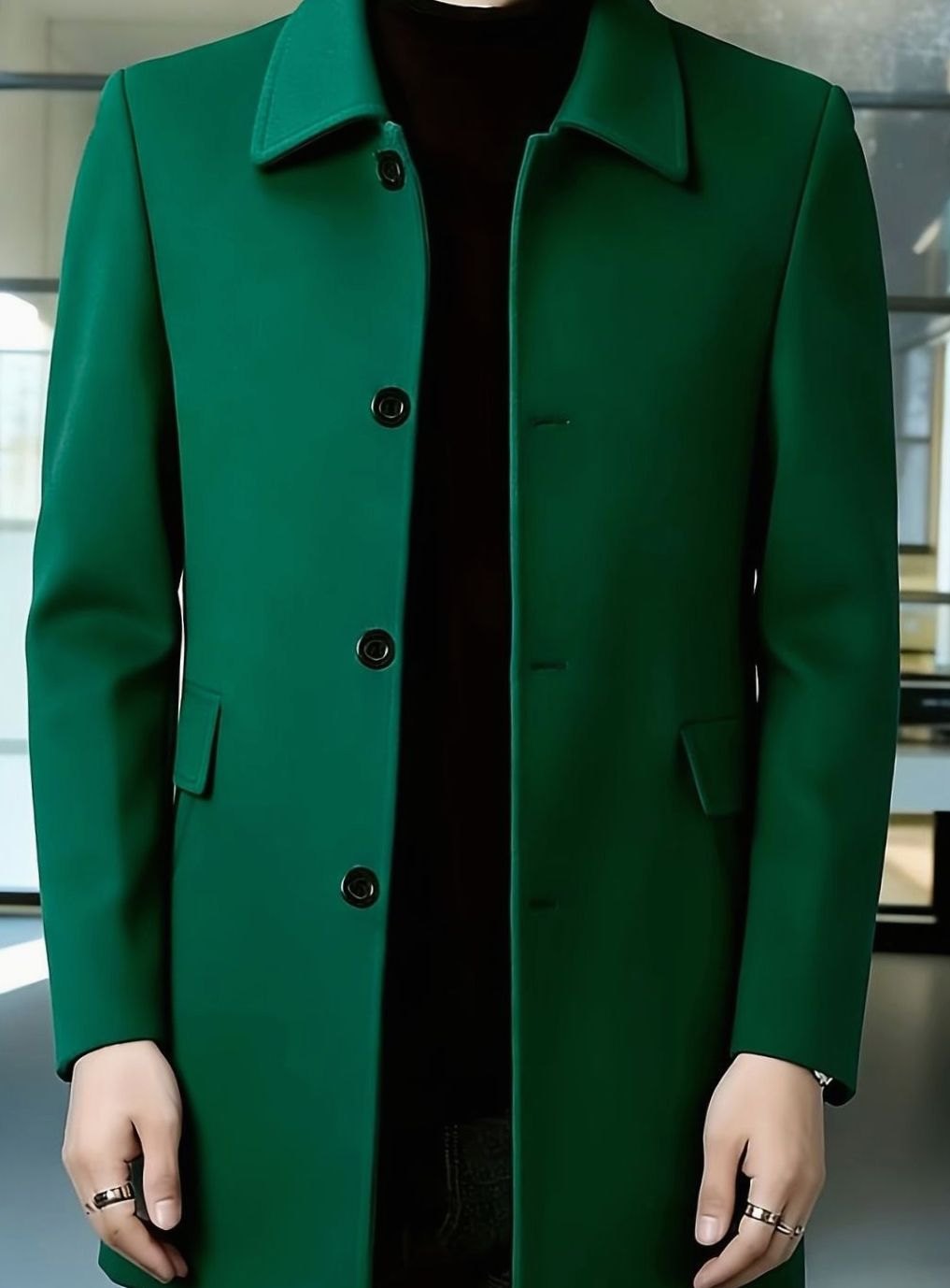 Samuel | Men's Wool Single-Breasted Relaxed-Fit Overcoat