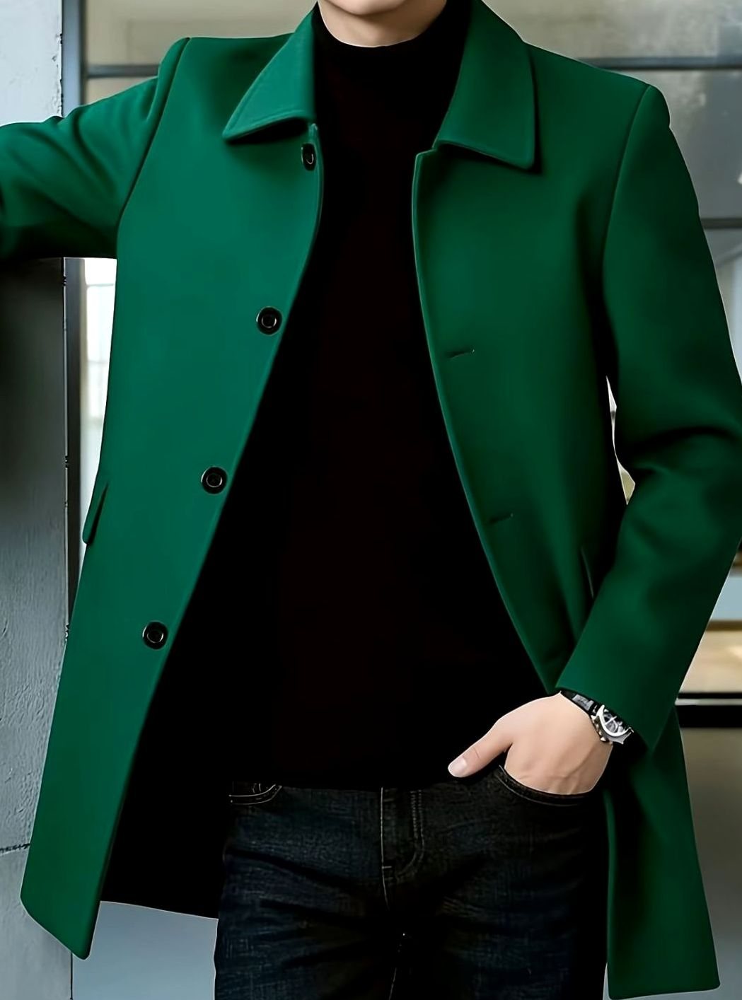 Samuel | Men's Wool Single-Breasted Relaxed-Fit Overcoat