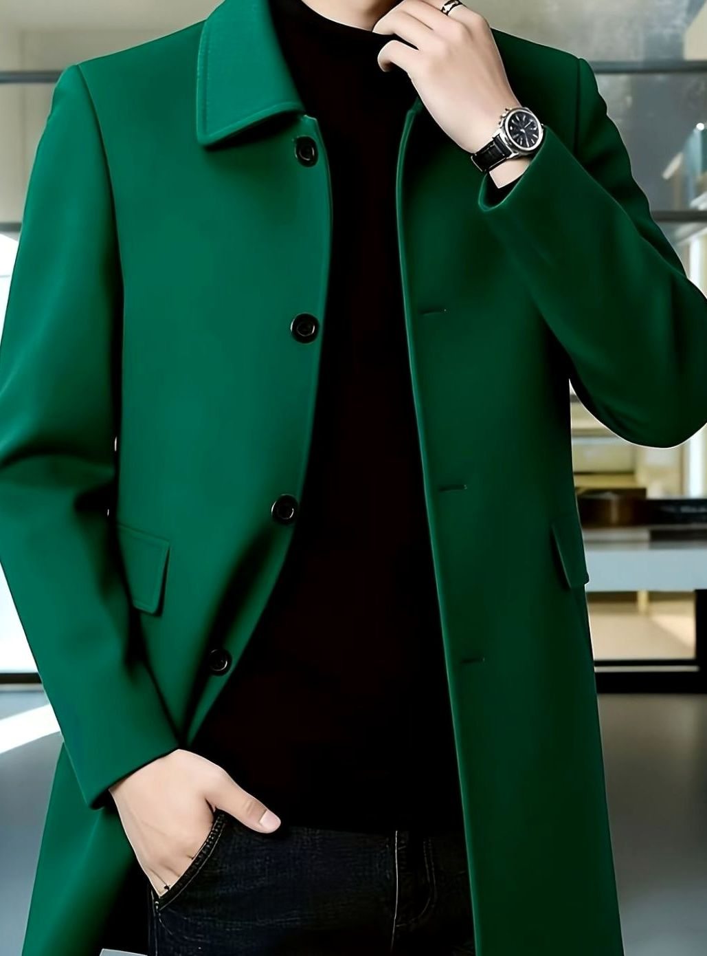 Samuel | Men's Wool Single-Breasted Relaxed-Fit Overcoat