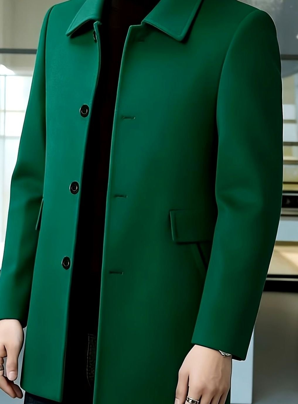 Samuel | Men's Wool Single-Breasted Relaxed-Fit Overcoat