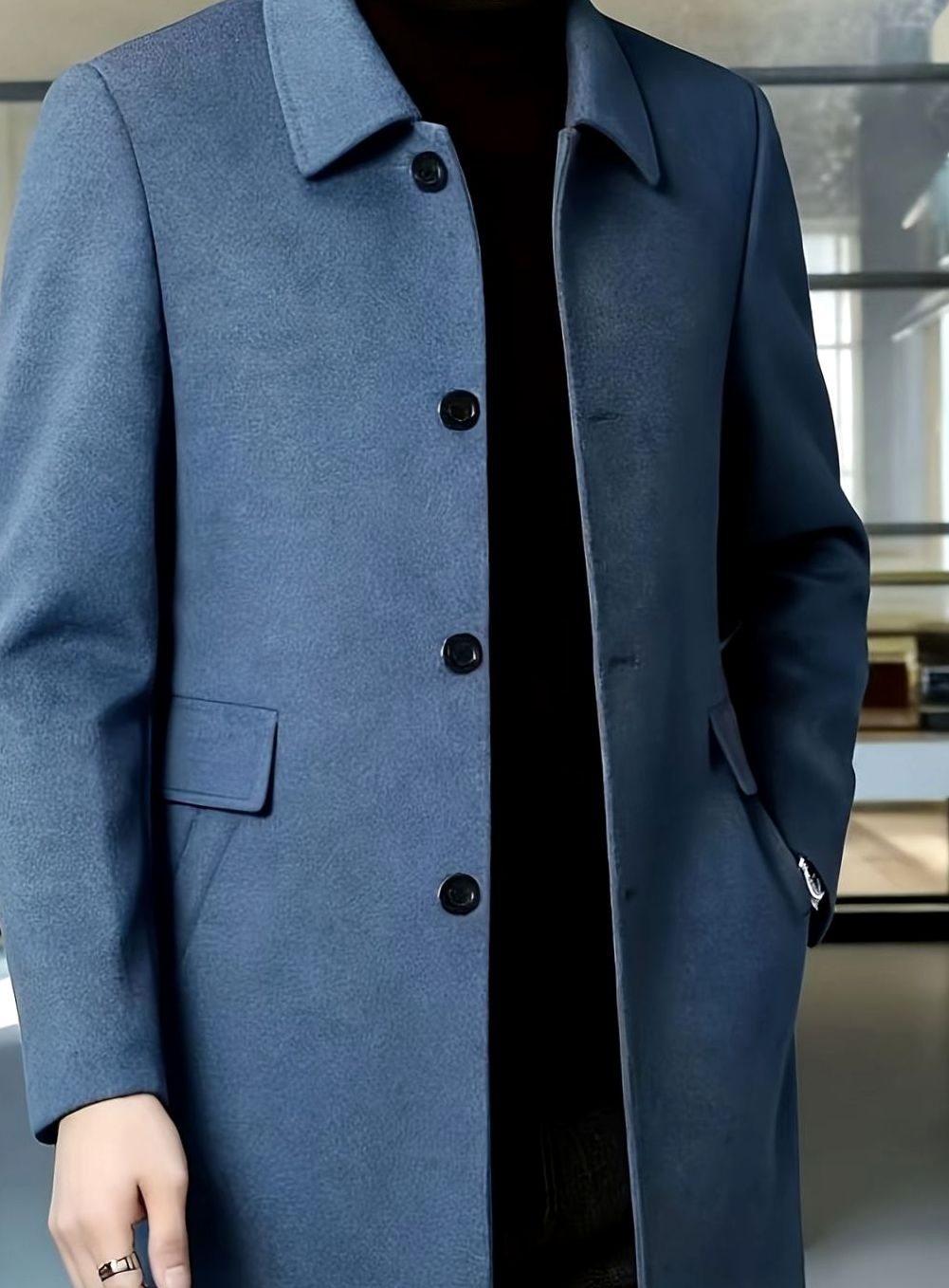 Samuel | Men's Wool Single-Breasted Relaxed-Fit Overcoat