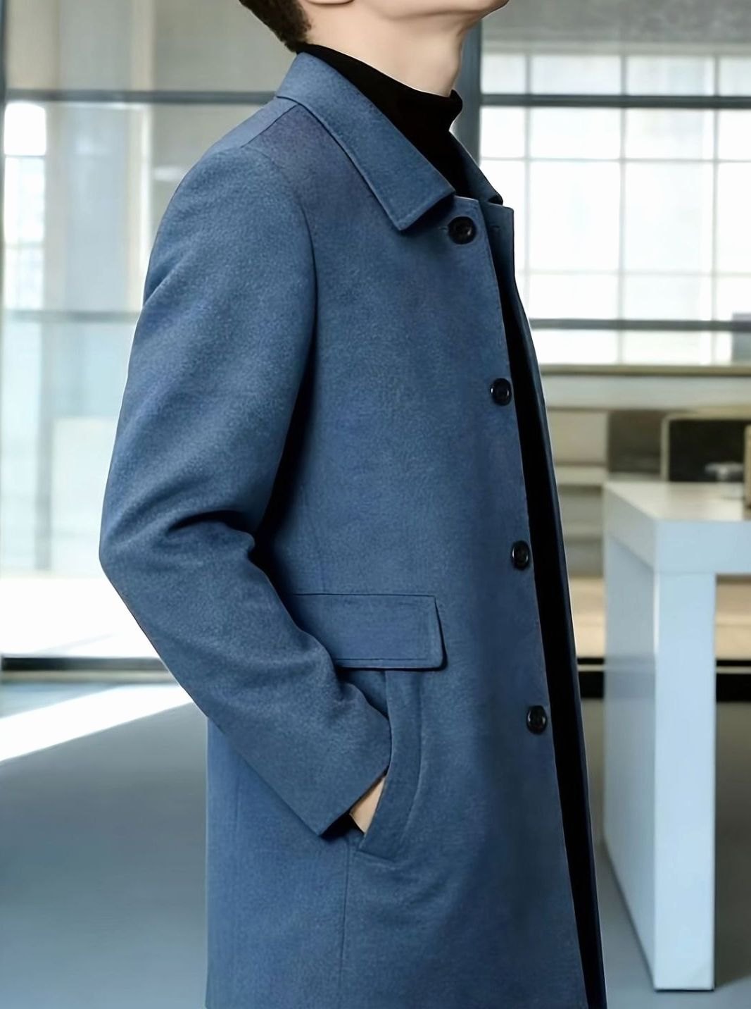Samuel | Men's Wool Single-Breasted Relaxed-Fit Overcoat