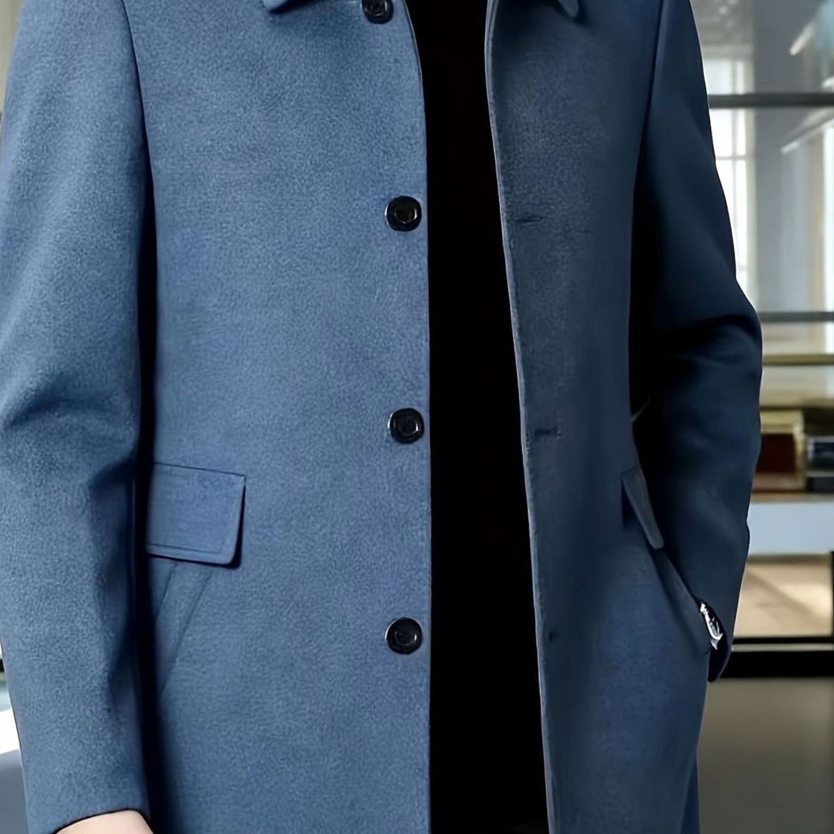 Samuel | Men's Wool Single-Breasted Relaxed-Fit Overcoat