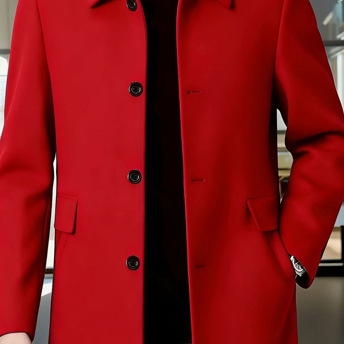 Samuel | Men's Wool Single-Breasted Relaxed-Fit Overcoat
