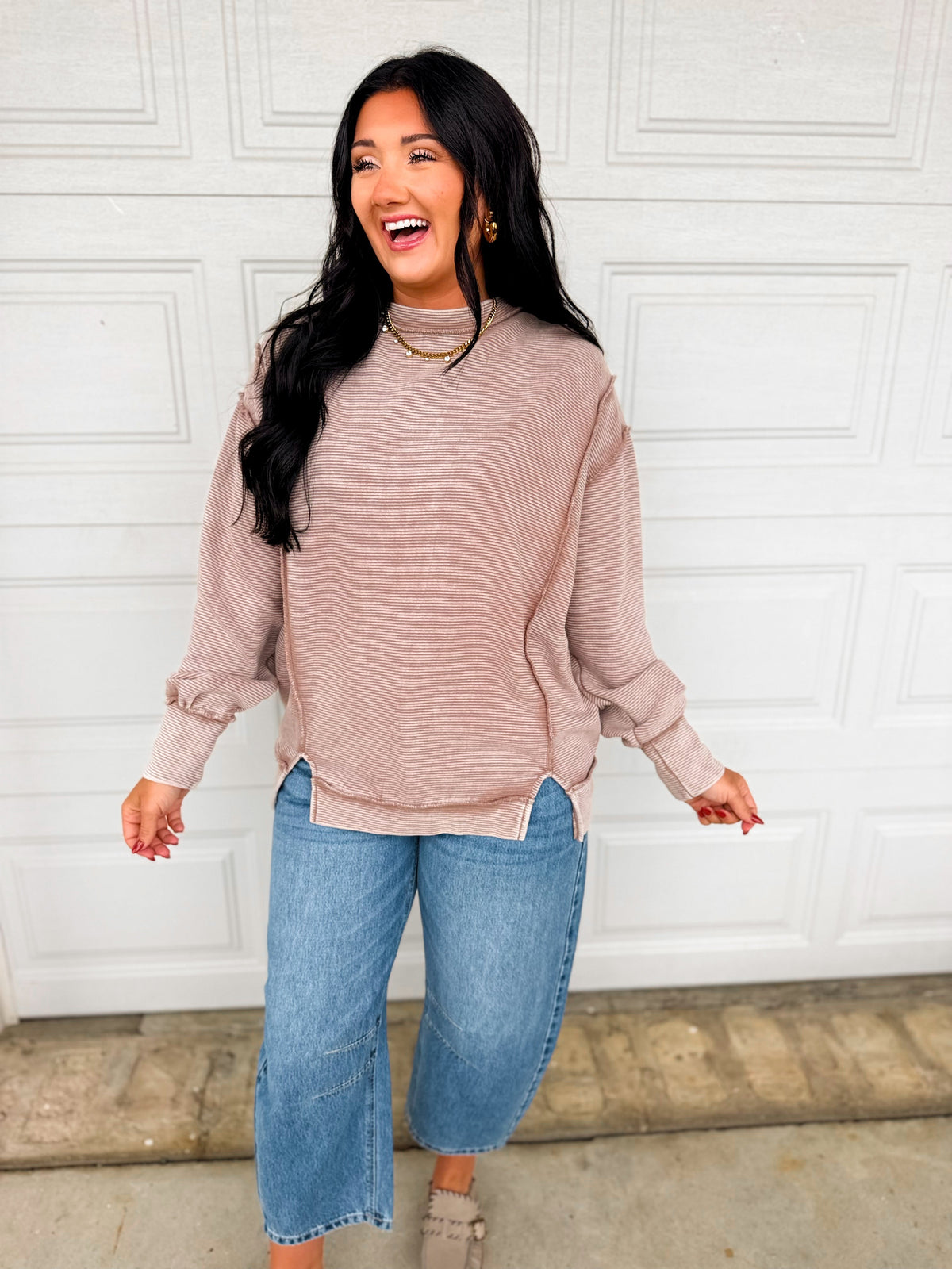 Savannah | Women's Sweater with High Neck and Slits