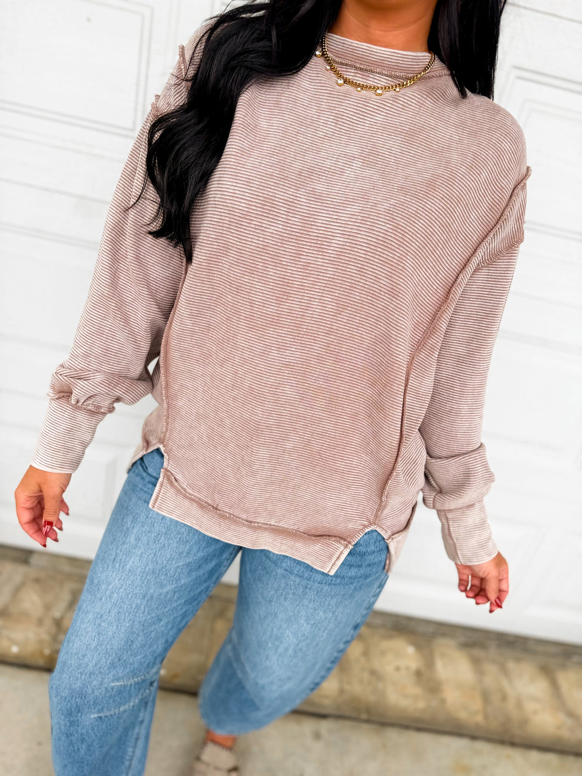 Savannah | Women's Sweater with High Neck and Slits