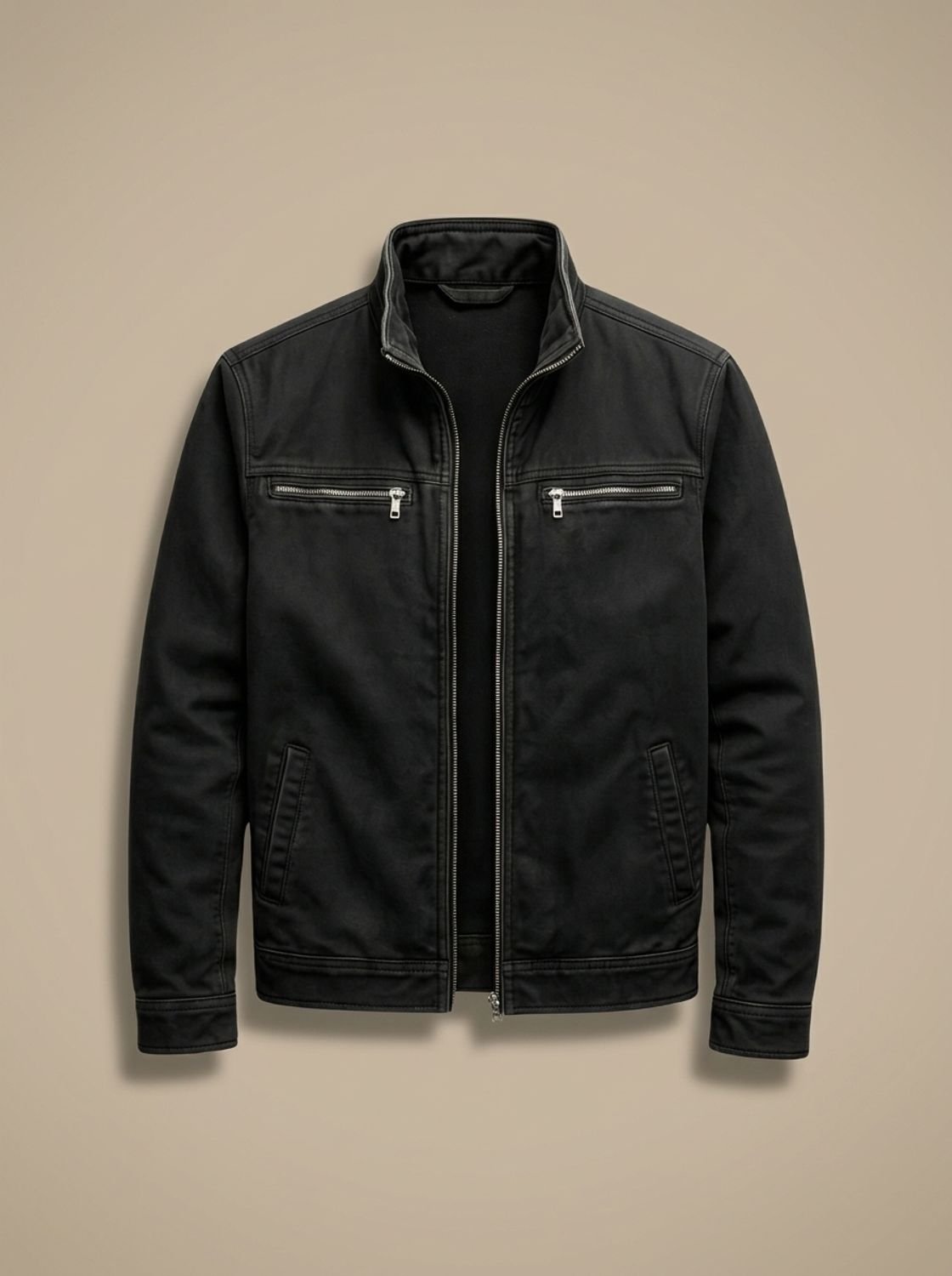 Sebastian | Men's Cotton Stand-Collar Multi-Pocket Zip-Up Jacket
