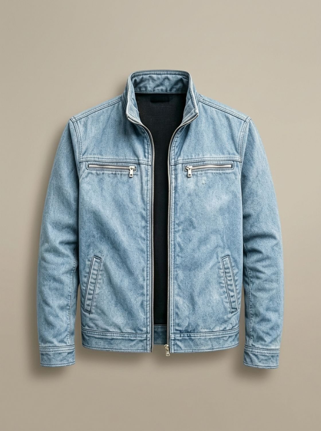 Sebastian | Men's Cotton Stand-Collar Multi-Pocket Zip-Up Jacket