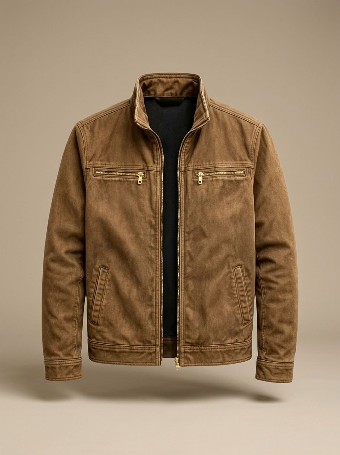 Sebastian | Men's Cotton Stand-Collar Multi-Pocket Zip-Up Jacket