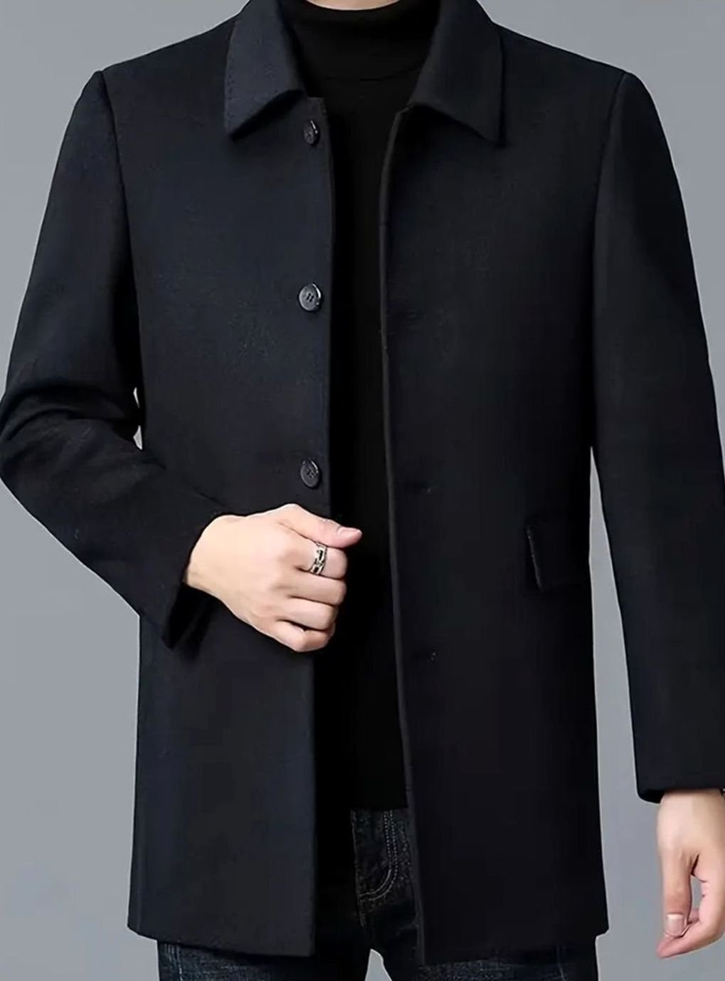 Sebastian | Men's Single-Breasted Tailored Wool Overcoat
