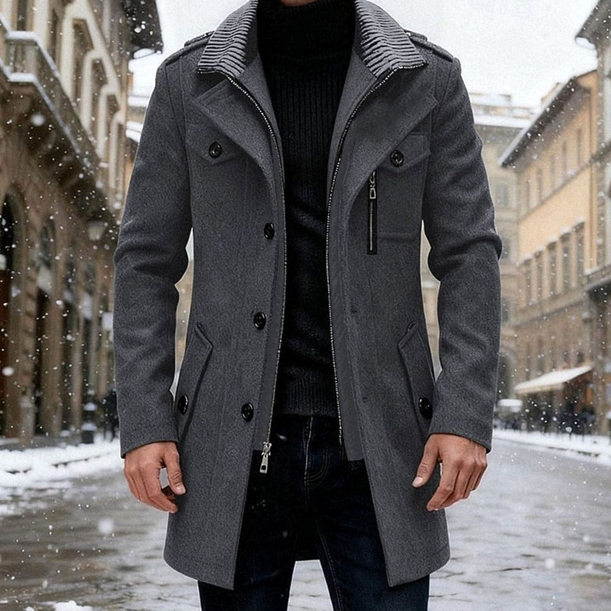 Sebastian | Men's Wool Coat Double-Breasted Tailored Overcoat
